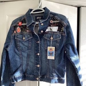 Designer Denim and Lace Jacket